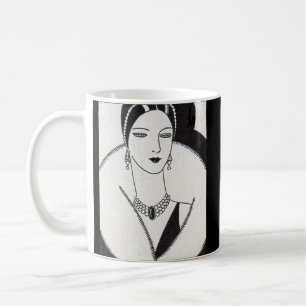 1928 art deco woman coffee mug