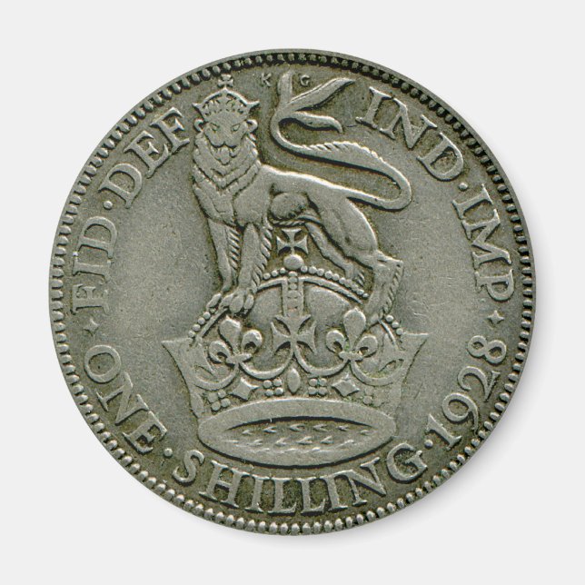 1928 British shilling magnet (Front)