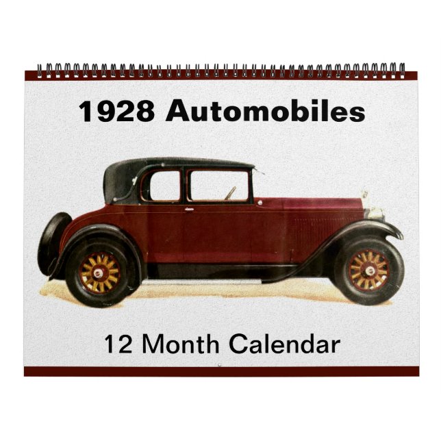 1928 Classic Autos Old Antique Cars Vintage Coupe Calendar (Cover)
