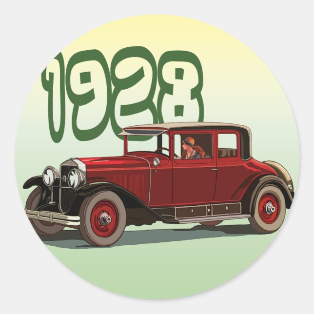 1928 CLASSIC ROUND STICKER (Front)