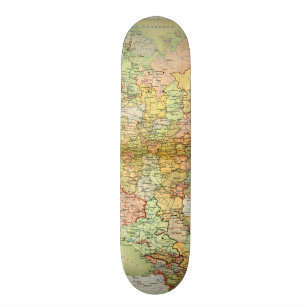 1928 Map of Old Soviet Union USSR Russia Skateboard