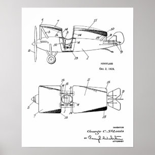 1928 Roadable Aeroplane Patent Art Drawing Print
