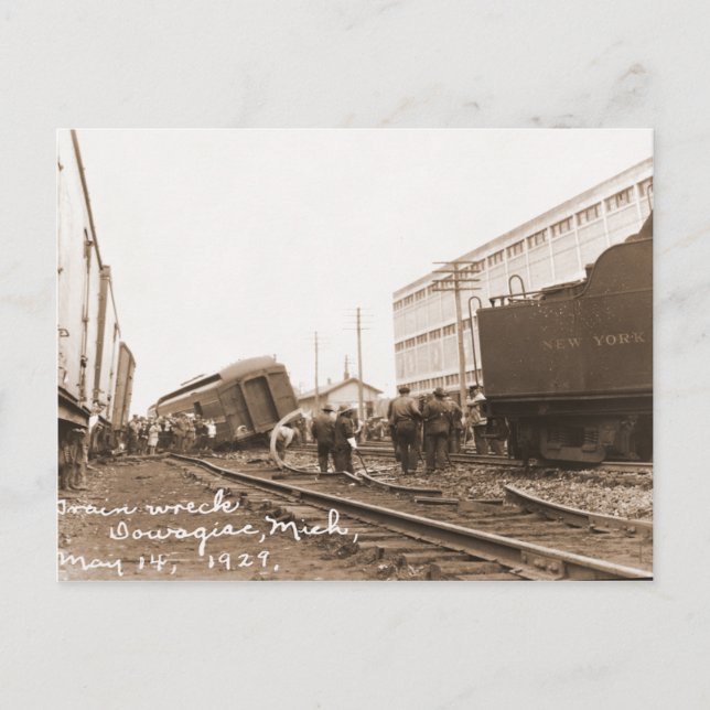 1928 Train Wreck Postcard (Front)