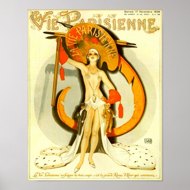 1928 Vie Parisienne Magazine Cover Poster (Front)