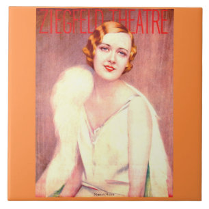1928 Ziegfeld Theatre program cover Marilyn Miller Ceramic Tile
