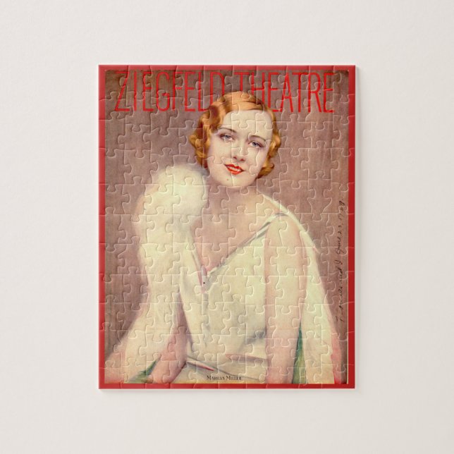 1928 Ziegfeld Theatre program cover Marilyn Miller Jigsaw Puzzle (Vertical)