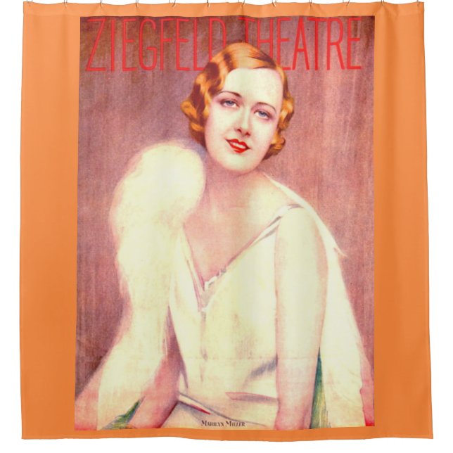 1928 Ziegfeld Theatre program cover Marilyn Miller Shower Curtain (Front)
