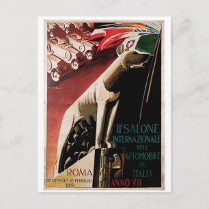1929 11th Salone Internazional Dell Automobile Postcard