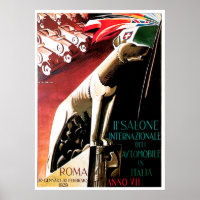 1929 Auto Rome Italy Auto Show Poster
