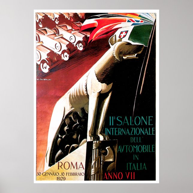 1929 Auto Rome Italy Auto Show Poster (Front)