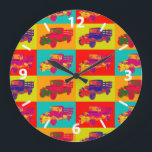 1929 Blue chevy truck 1 tonne Pop Art Large Clock<br><div class="desc">Colourful 1929 chevy 1 tonne stake body pickup truck Pop Art.</div>