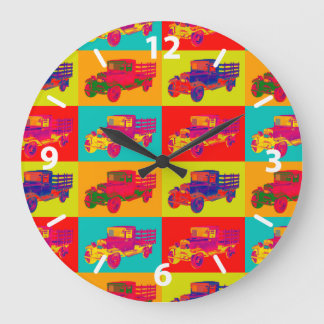1929 Blue chevy truck 1 tonne Pop Art Large Clock
