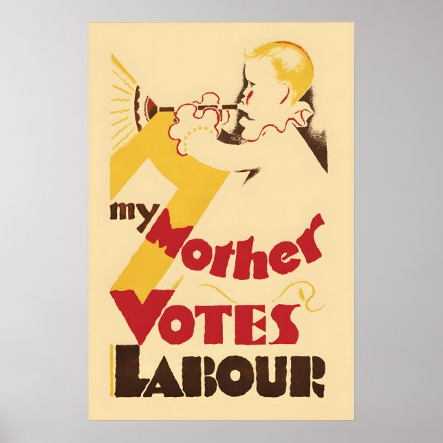 1929 British Labour Election Poster My Mother (Front)