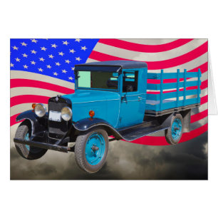 1929 Chevy 1 Tonne Truck and American Flag