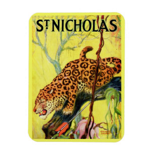 1929 St. Nicholas magazine cover leopard Magnet