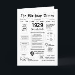 1929 The Year You Were Born Birthday Card<br><div class="desc">Enter a time capsule with our mesmerising 1929 birthday card, brimming with historical facts, significant events, and captivating narratives from the past. Tailored for your loved one's special day, this unique journey through 1929 promises to make their birthday truly unforgettable. Overflowing with fascinating titbits and historical snapshots, our birthday card...</div>