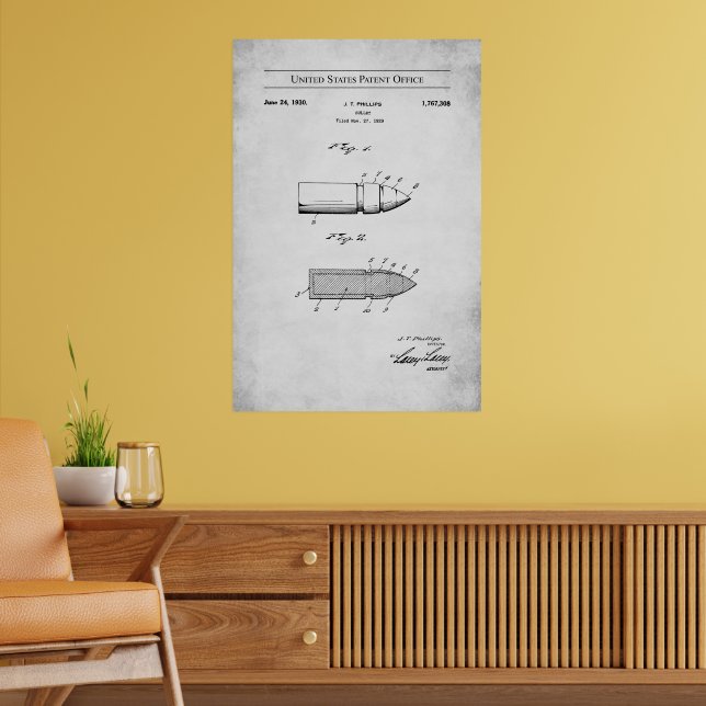 1929 US Patent 1767308 - Bullet Poster (Living Room 2)