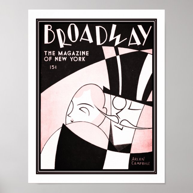 1930 Art Deco Broadway Magazine Print (Front)