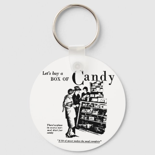 1930 Candy Newspaper Advertisement Key Ring (Front)