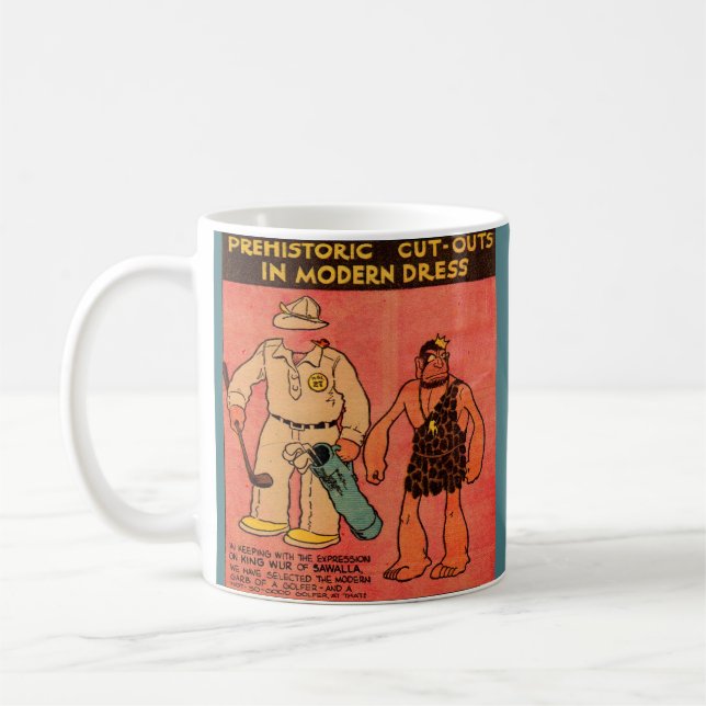 1930 comics paper doll cave man King Wur Coffee Mug (Left)
