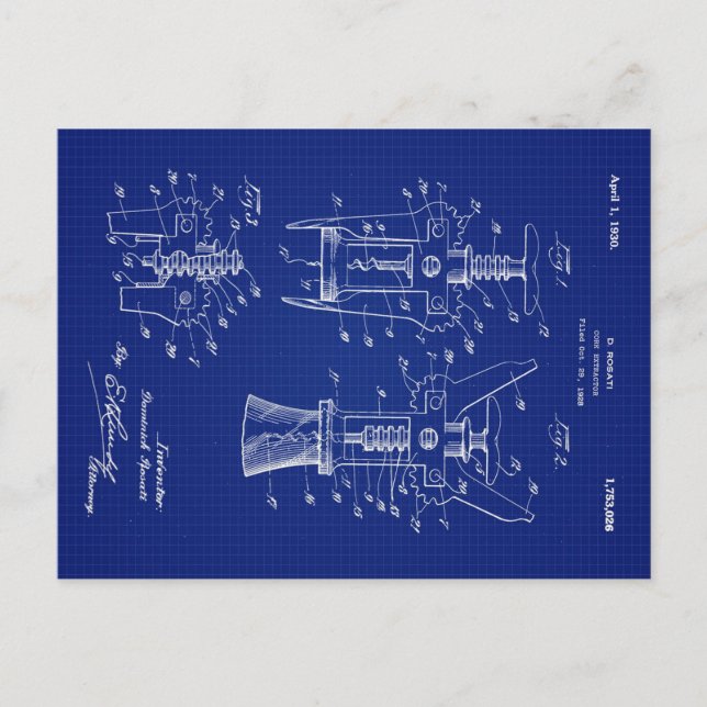 1930 Cork Extractor Patent Holiday Postcard (Front)