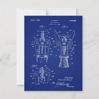 1930 Cork Extractor Patent Invitation