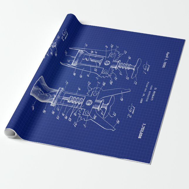 1930 Cork Extractor Patent Wrapping Paper (Unrolled)