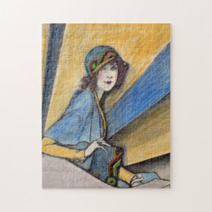 1930 fashionable woman in cloche hat jigsaw puzzle