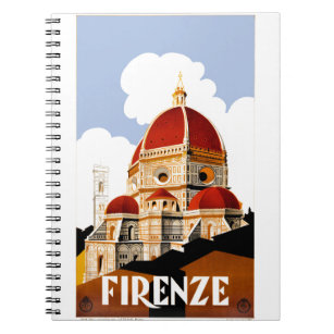 1930 Florence Italy Duomo Travel Poster Notebook