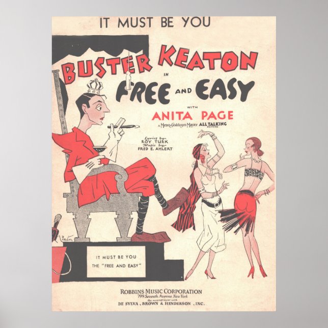 1930 Free and Easy, It Must be You Buster Keaton Poster (Front)