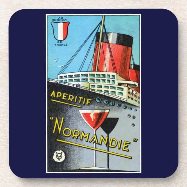 1930 French Apertif Normandie Coaster (Front)