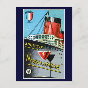 1930 French Apertif Normandie Postcard