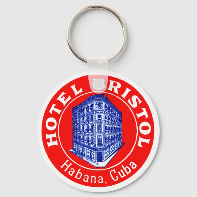 1930 Hotel Bristol Cuba Key Ring (Front)