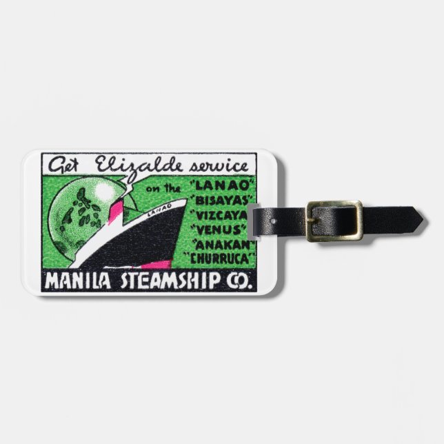 1930 Manila Steamship Company Luggage Tag (Front Horizontal)