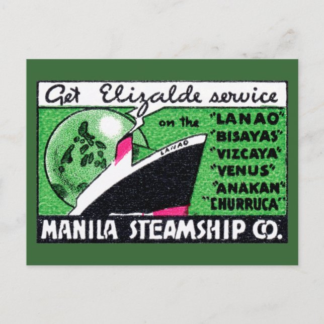 1930 Manila Steamship Company Postcard (Front)