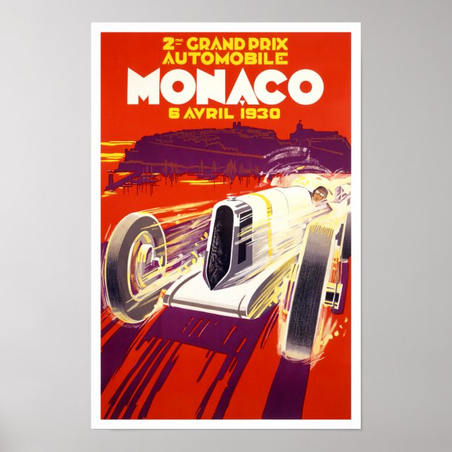 1930 Monaco Grand Prix vintage racing Poster (Front)