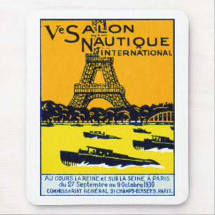 1930 Paris Boat Show Poster Mouse Pad