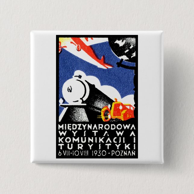1930 Poznan Expo Poster 15 Cm Square Badge (Front)