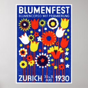 1930 Swiss Flower Show Poster