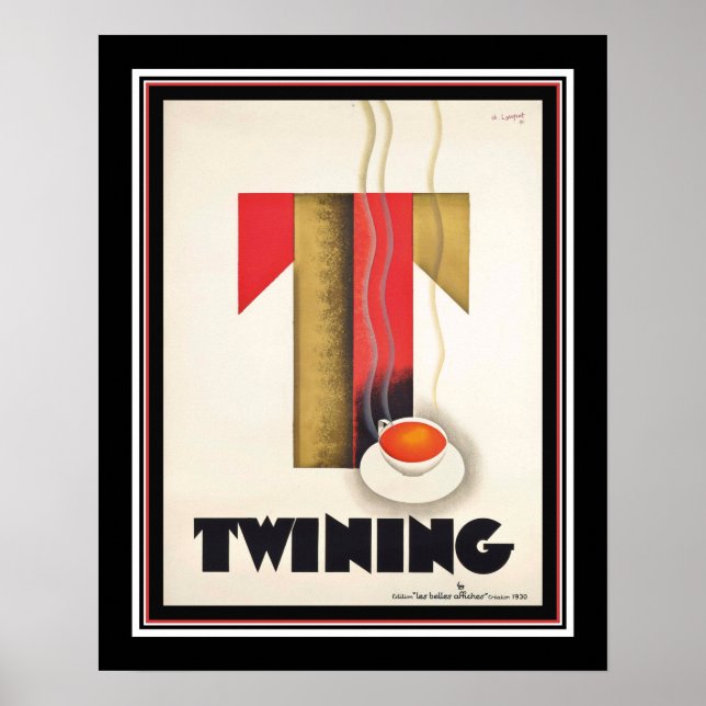 1930 Twining Tea Ad by Charles Loupot Poster (Front)