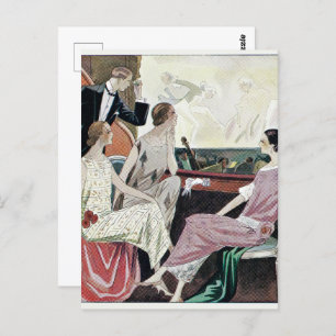 1930 Vintage Women in Evening Gowns Postcard