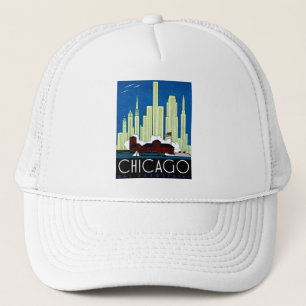 1930 Visit Chicago Poster Trucker Hat