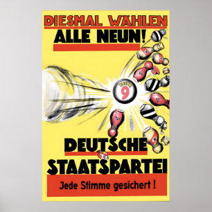 1930 Weimar Republic Election Poster German State