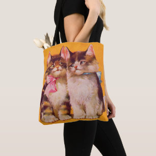 1930s adorable floofy kittens tote bag