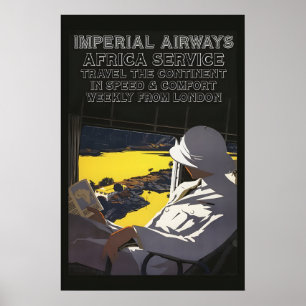 1930s Air Imperial Visit Africa Vintage Style Poster