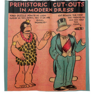 1930s Alley Oop comics cave man King Guzzle Shower Curtain