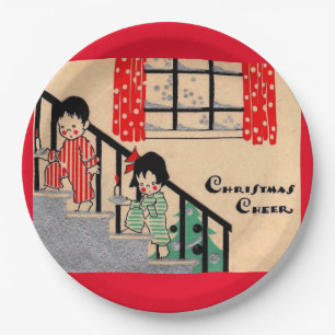 1930s art deco Christmas Cheer Paper Plate
