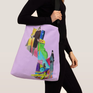 1930s art deco women print crossbody bag