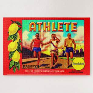 1930s Athlete fruit crate label Jigsaw Puzzle