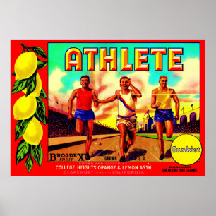 1930s Athlete fruit crate label Poster